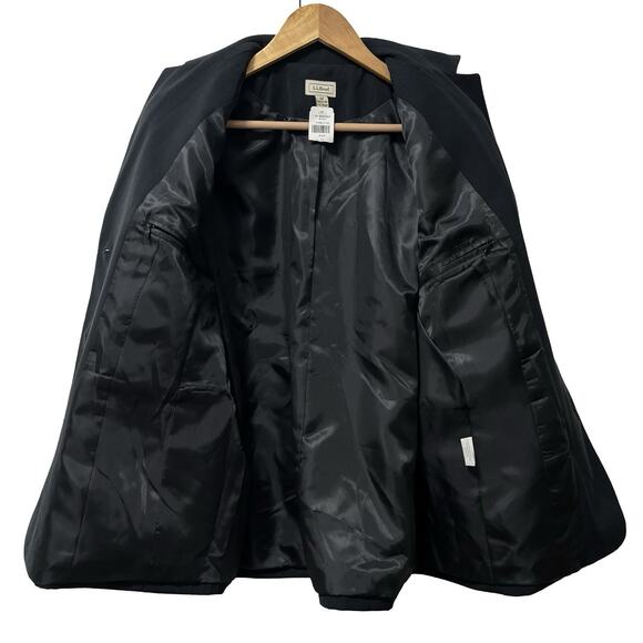 LL Bean Womens Microfiber Suit Jacket Blazer Size 12P Black Career Office NWT - Picture 7 of 11